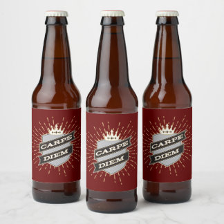 Étiquette de bouteille de bière Carpe Diem