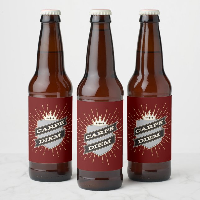 Étiquette de bouteille de bière Carpe Diem (Bouteilles)
