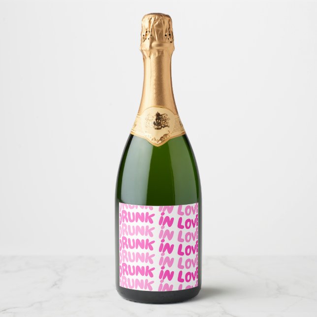 Étiquette de bouteille de champagne "Drunk in Love (Devant)