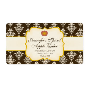 Étiquette de bouteille de cidre d'Apple