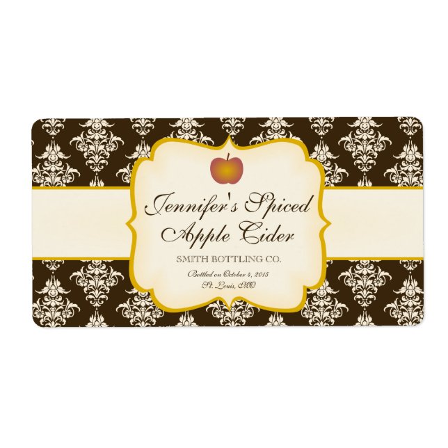Étiquette de bouteille de cidre d'Apple (Devant)