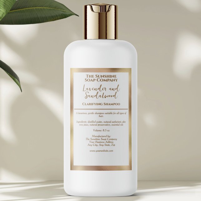 Étiquette de bouteille de cosmétiques étanche blan (Créateur téléchargé)