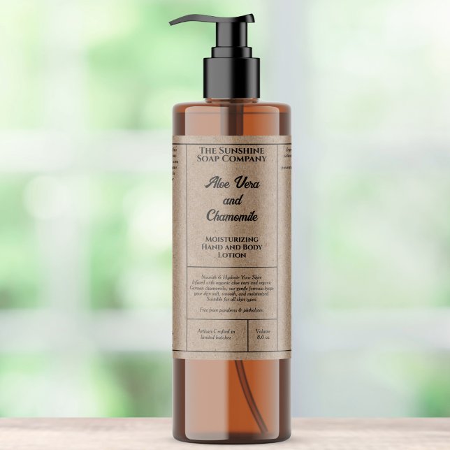 Étiquette de bouteille de cosmétiques rustique Kra (Créateur téléchargé)