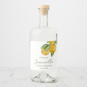 Étiquette de bouteille de Limoncello, jolie aquare