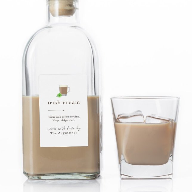 Étiquette de bouteille de liqueur de crème irlanda (Créateur téléchargé)