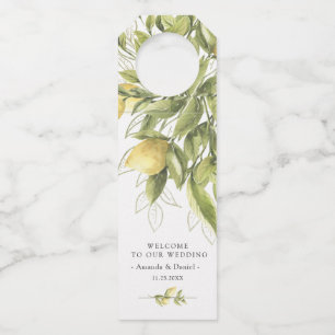 Étiquette de bouteille de mariage rustique avec ci