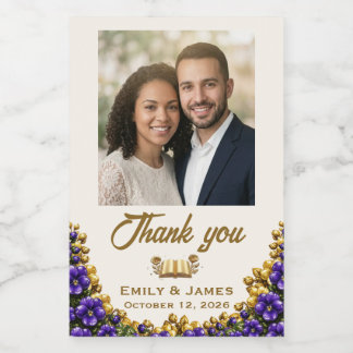 Étiquette de bouteille de mariage Violet de l'Illi