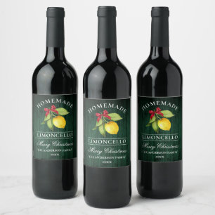 Étiquette de bouteille de Noël en bois vert Limonc