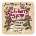 Étiquette de bouteille de produit Elderberry Sirop