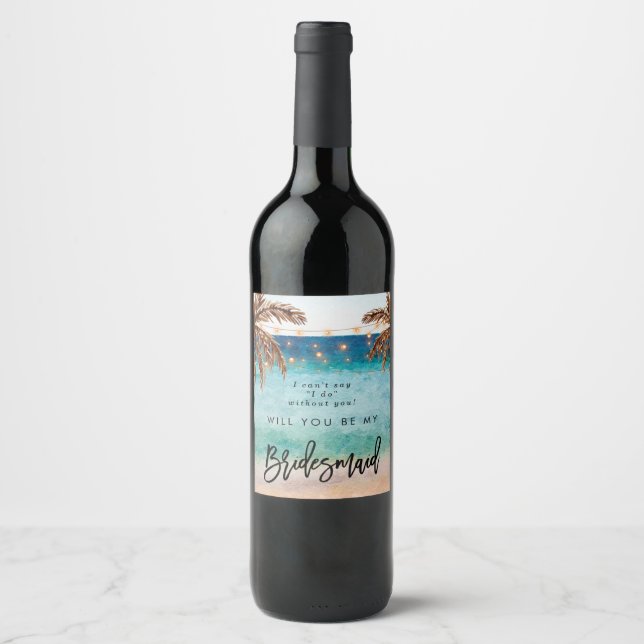 Étiquette de bouteille de proposition de mariage t (Devant)
