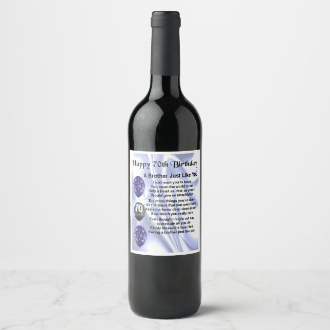 Étiquette de bouteille de vin Brother Poem - 70e a (Devant)