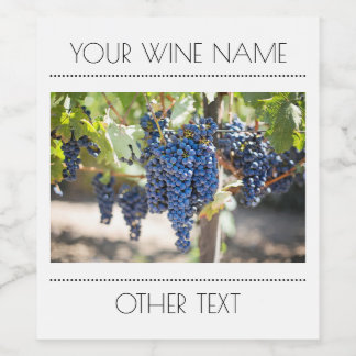 Étiquette de bouteille de vin de raisins suspendus
