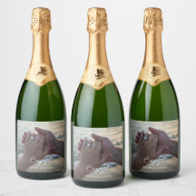 Étiquette de bouteille de vin mousseux personnalis
