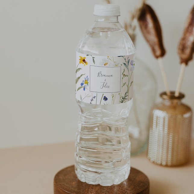 Étiquette de bouteille d'eau à Mariage Floral Wild (Créateur téléchargé)