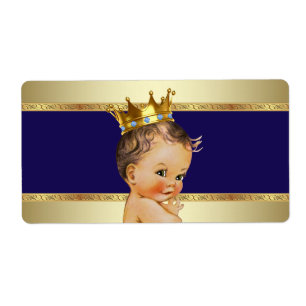 Étiquette de bouteille d'eau Baby shower Blue Prin