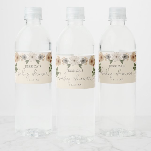 Étiquette de bouteille d'eau Baby shower bois mode (Bouteilles)