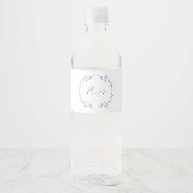 Étiquette de bouteille d'eau bleue (Devant)
