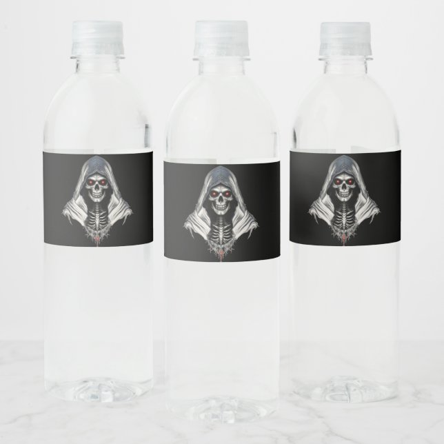 Étiquette de bouteille d'eau crânienne éffrayante  (Bouteilles)