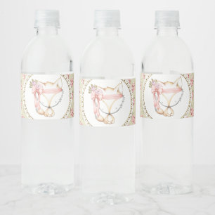 Étiquette de bouteille d'eau de Baby shower Girl F