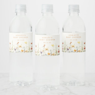 Étiquette de bouteille d'eau de Baby shower rustiq