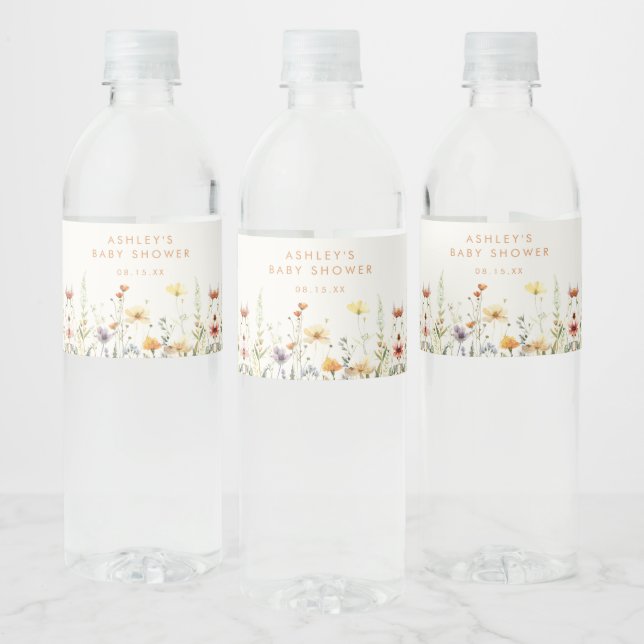Étiquette de bouteille d'eau de Baby shower rustiq (Bouteilles)