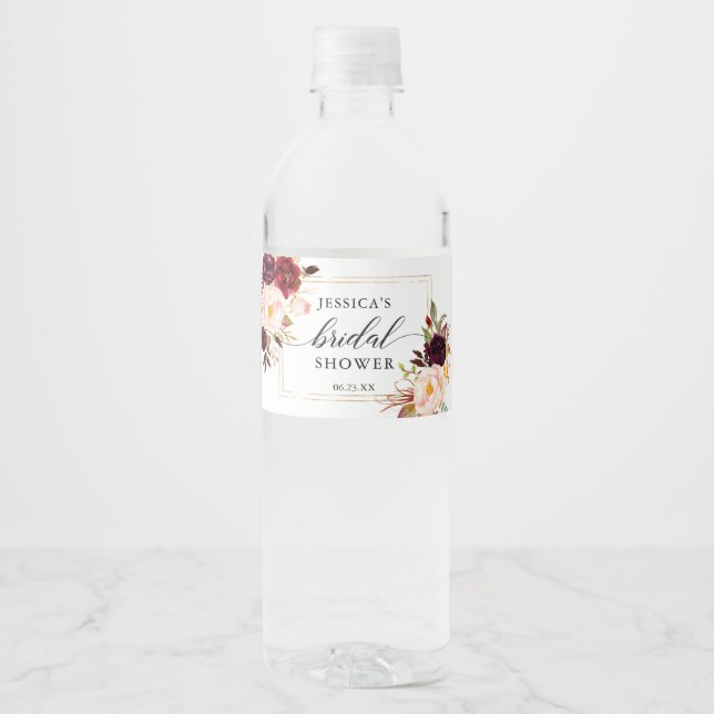 Étiquette de bouteille d'eau de Bourgogne Marsala (Devant)