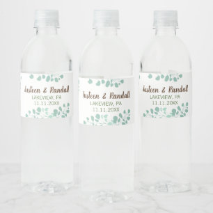Étiquette de bouteille d'eau de la branche Eucalyp