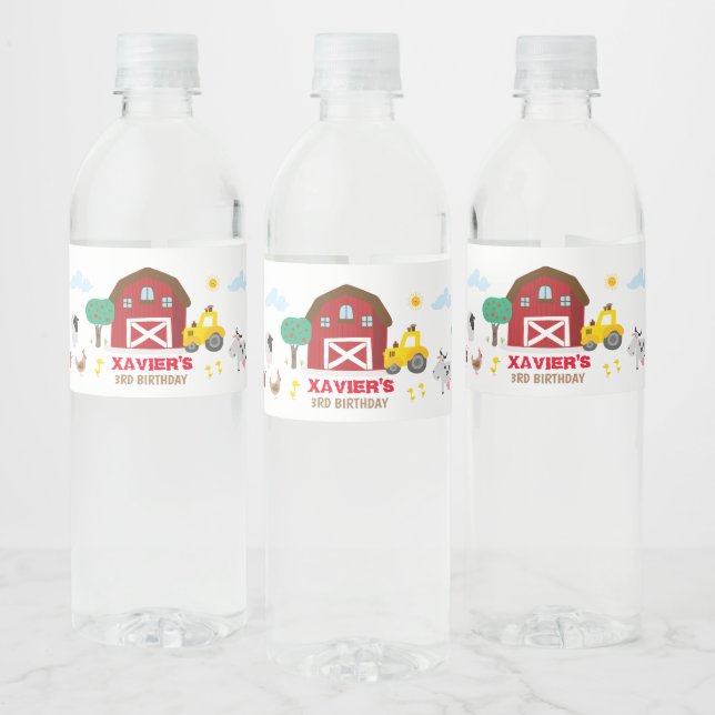 Étiquette de bouteille d'eau de la ferme, barnyard (Bouteilles)