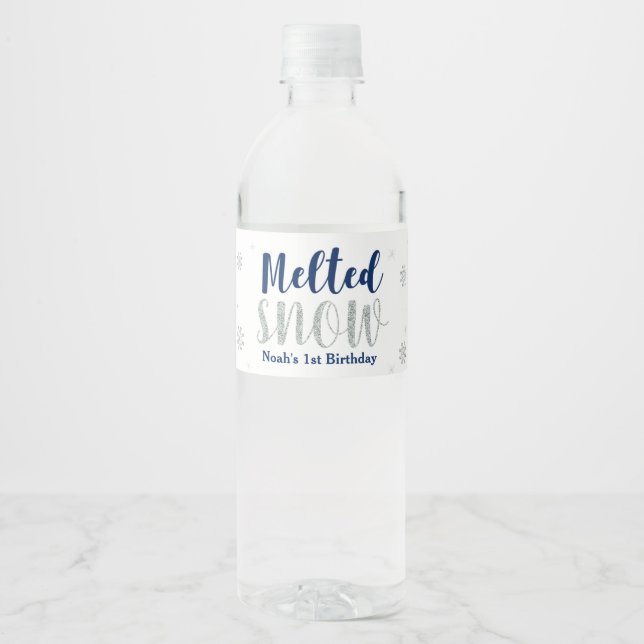 Étiquette de bouteille d'eau de la fête d'annivers (Devant)