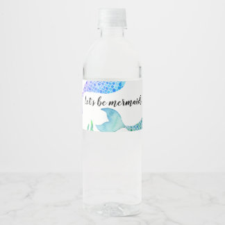 Étiquette de bouteille d'eau de la fête de la sirè