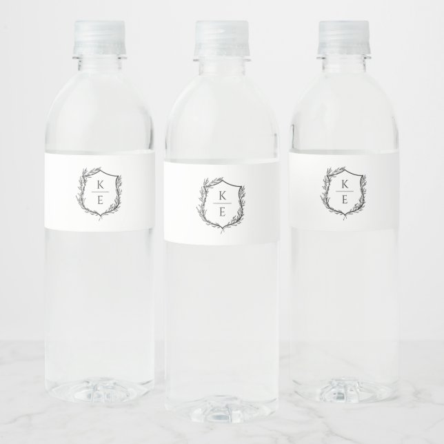 Étiquette de bouteille d'eau de mariage avec monog (Bouteilles)