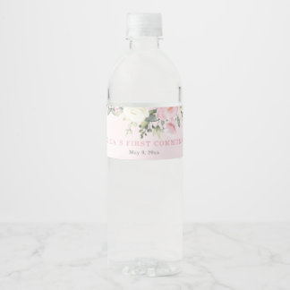 Étiquette de bouteille d'eau de première communion