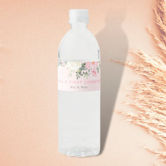 Étiquette de bouteille d'eau de première communion