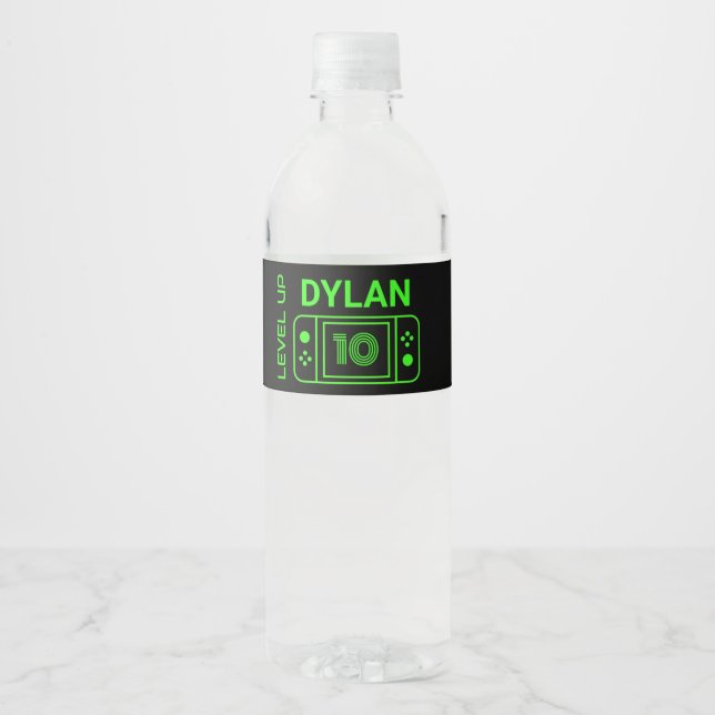 Étiquette de bouteille d'eau du contrôleur de jeu  (Devant)