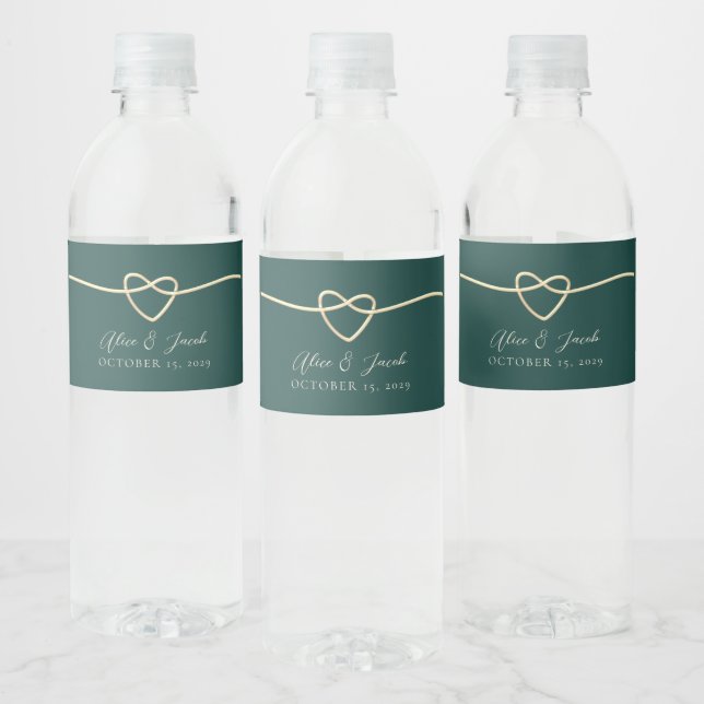 Étiquette de bouteille d'eau Emerald Green Mariage (Bouteilles)