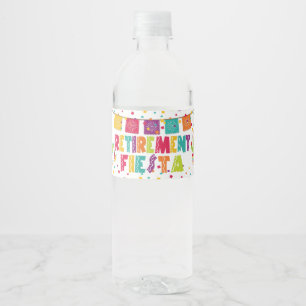 Étiquette de bouteille d'eau Fiesta de retraite - 