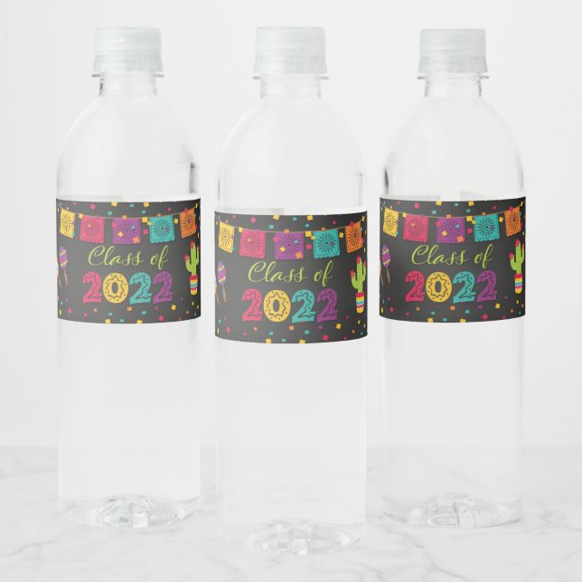 Étiquette de bouteille d'eau Fiesta Graduation (Bouteilles)