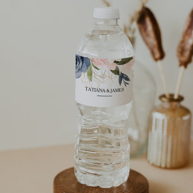 Étiquette de bouteille d'eau florale d'automne (Créateur téléchargé)