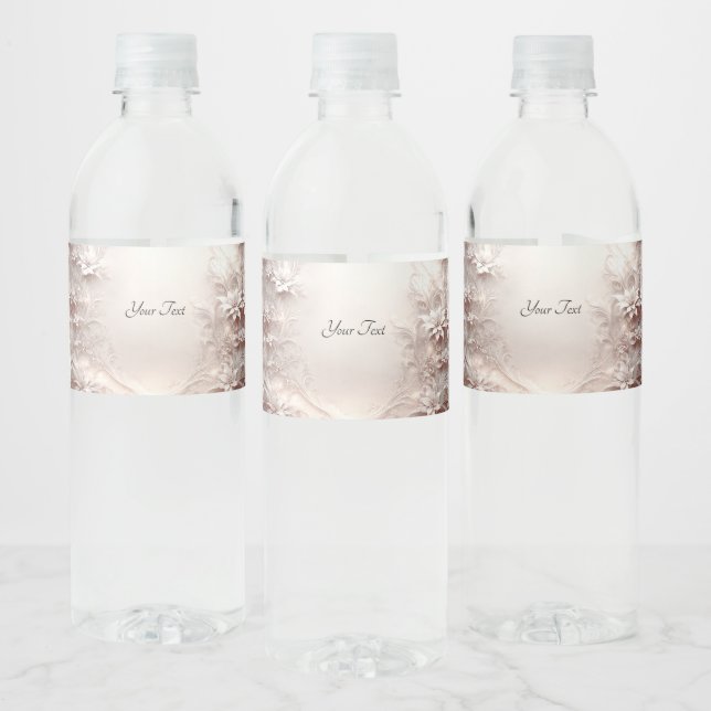 Étiquette de bouteille d'eau florale d'ivoire blan (Bouteilles)