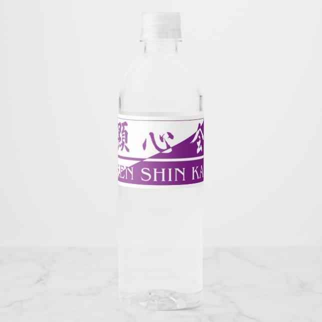 Étiquette de bouteille d'eau Ken Shin Kai (Devant)