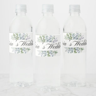 Étiquette de bouteille d'eau Mariage Eucalyptus