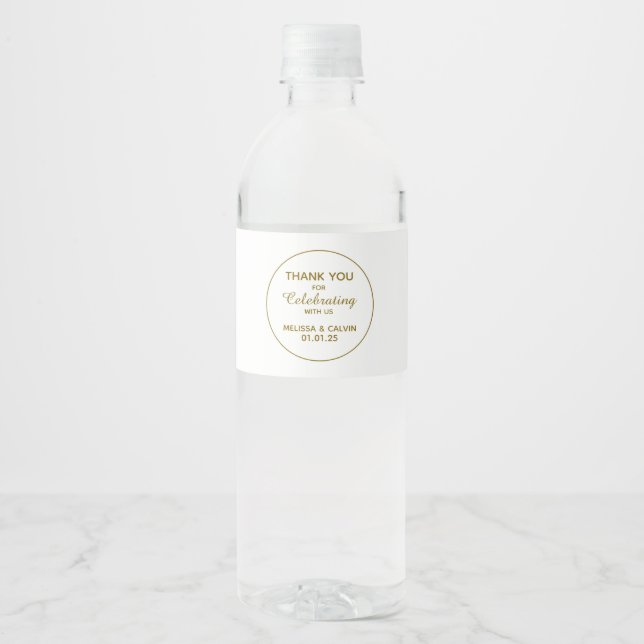 Étiquette de bouteille d'eau mariage | Sticker Mer (Devant)