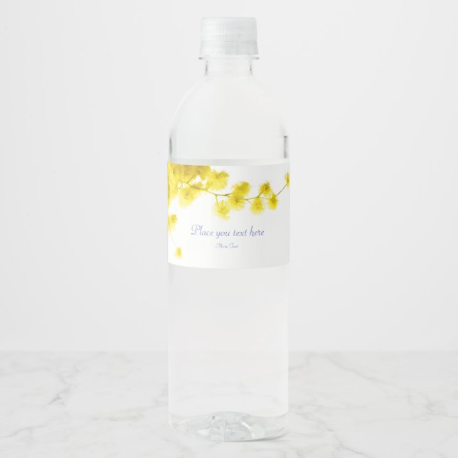 Étiquette de bouteille d'eau Mimosa (Devant)