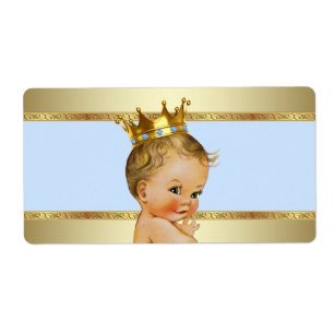 Étiquette de bouteille d'eau Prince Baby shower