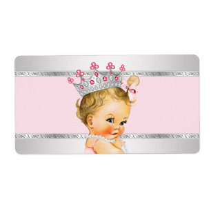 Étiquette de bouteille d'eau Princess Baby shower