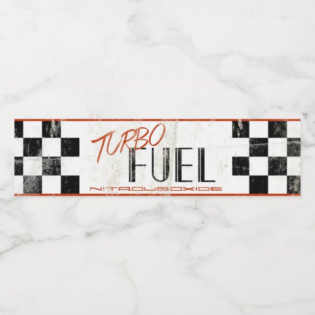 Étiquette de bouteille d'eau Racecar Party (Étiquettes simples)