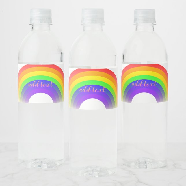 Étiquette de bouteille d'eau Rainbow couleurs (Bouteilles)