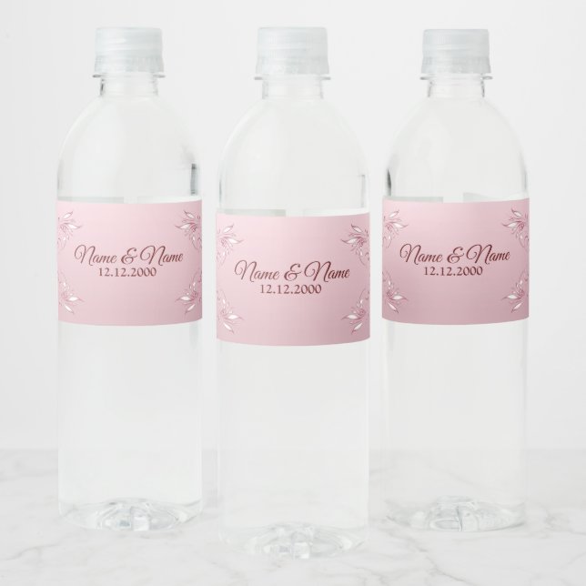 Étiquette de bouteille d'eau rose (Bouteilles)
