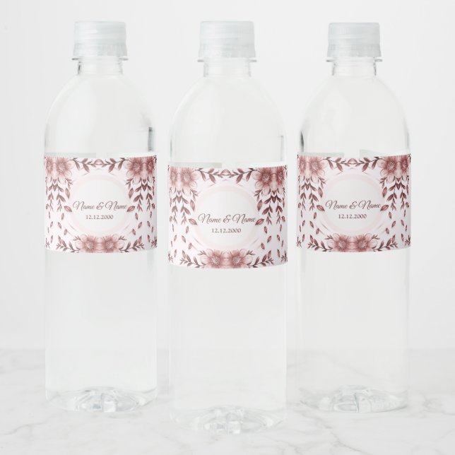Étiquette de bouteille d'eau rose (Bouteilles)