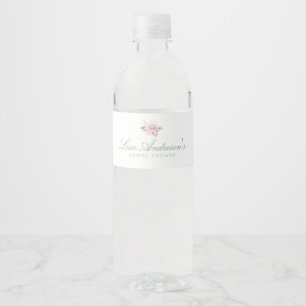 Étiquette de bouteille d'eau Rose antique